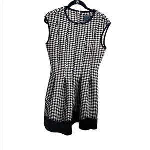 Houndstooth Sleeveless Skater Dress